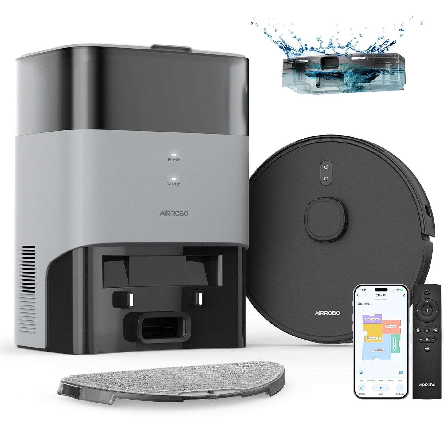 AIRROBO T20+ Refurbished Robot Vacuum and Mop Combo