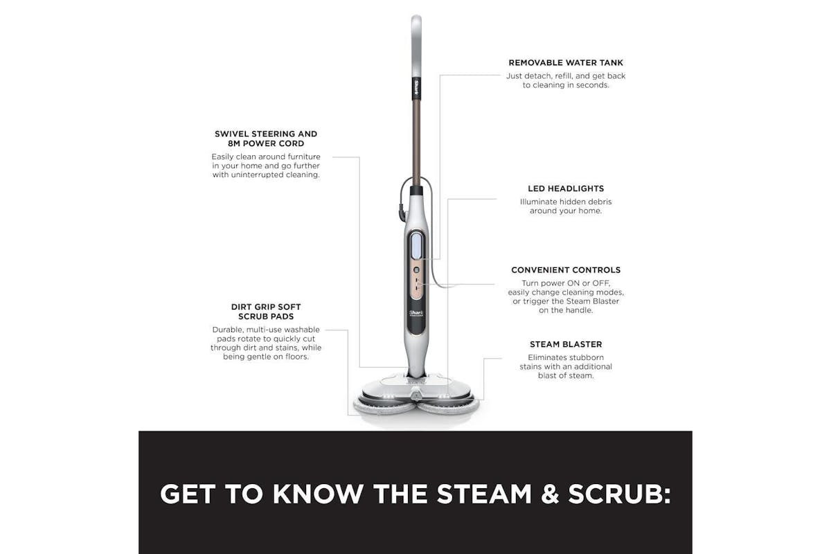 Shark Steam & Scrub Automatic Steam Mop with Steam Blaster | S8201UK