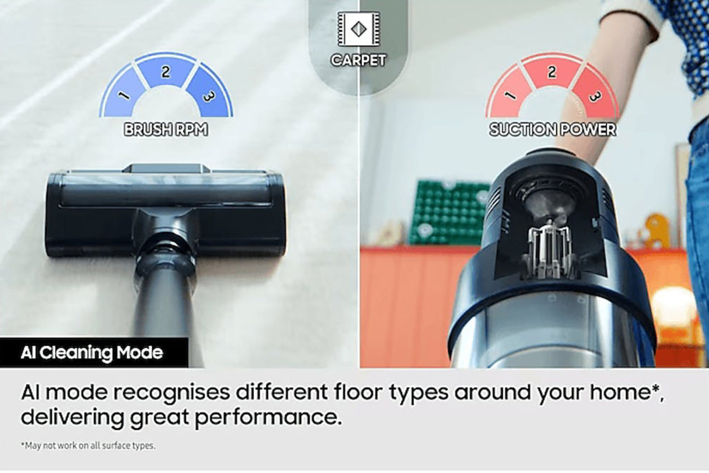 Samsung Bespoke Jet AI 280W Cordless Stick Vacuum Cleaner with All in One Clean Station| VS28C9784QK/EU